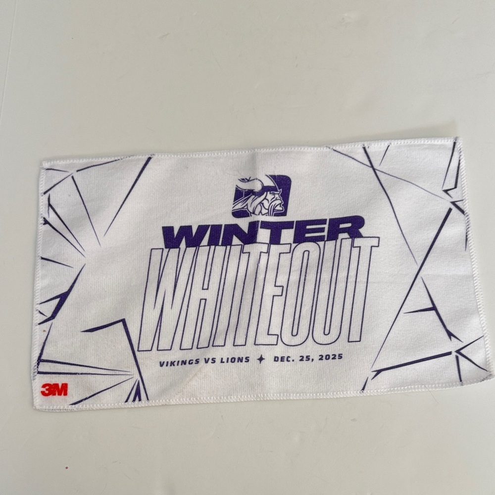 Vikings winter white out rally towl sports towl Minnesota vs Detroit lions